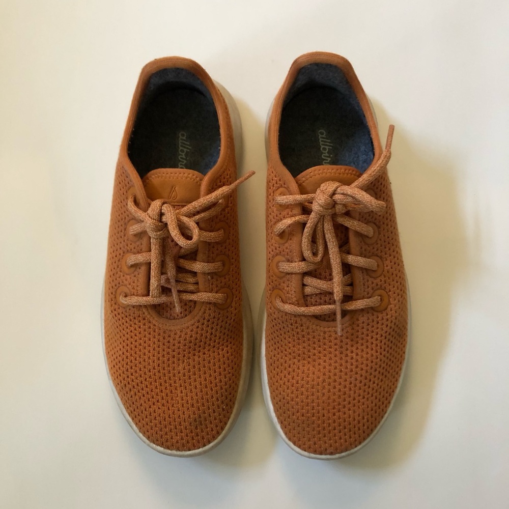 AllBirds Treerunners in limited edition poppy color